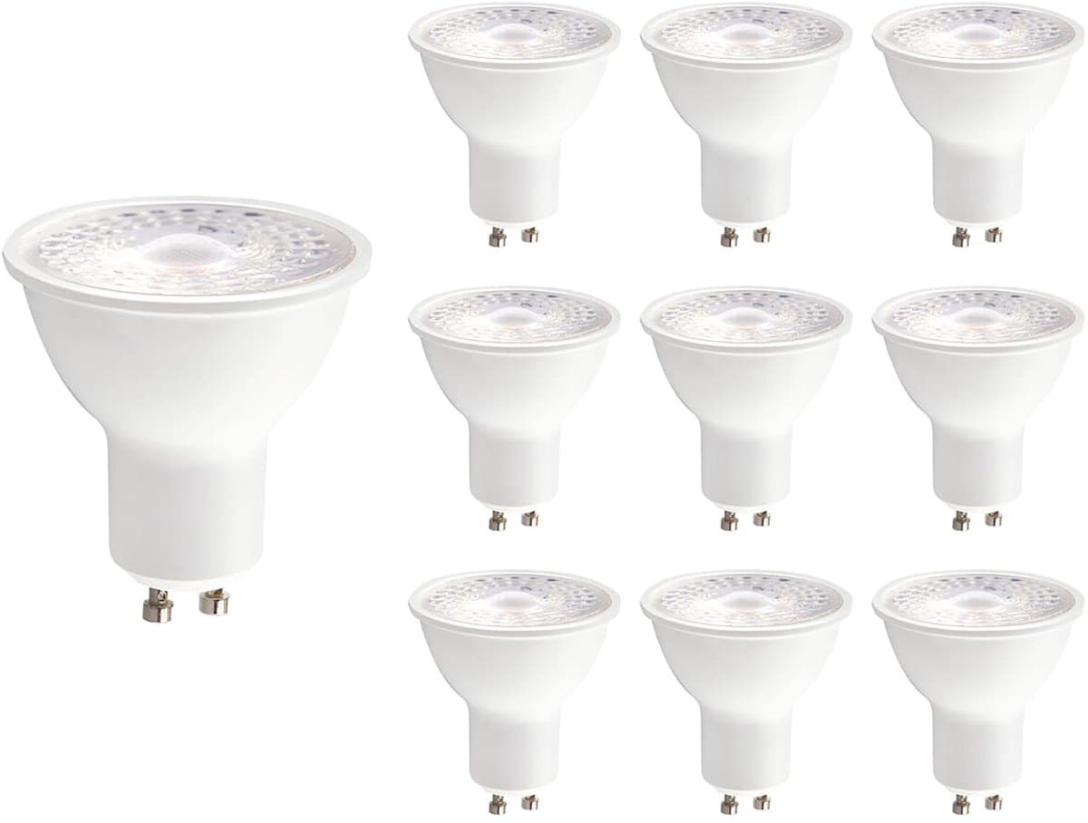 Kobi Premium LED Spot GU10 5W - 450lm - 4000K - 230V - 30.000 Branduren - Voor Werkkamer, Toilet of Badkamer - GU10 Fitting - 10 stuks