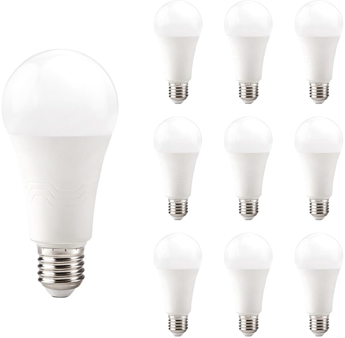 Kobi LED Lamp E27 18W - 2000lm - 6000K - 230V - Standaardvorm - Voor Industriële Verlichting of Grote Werkzones - 10 stuks