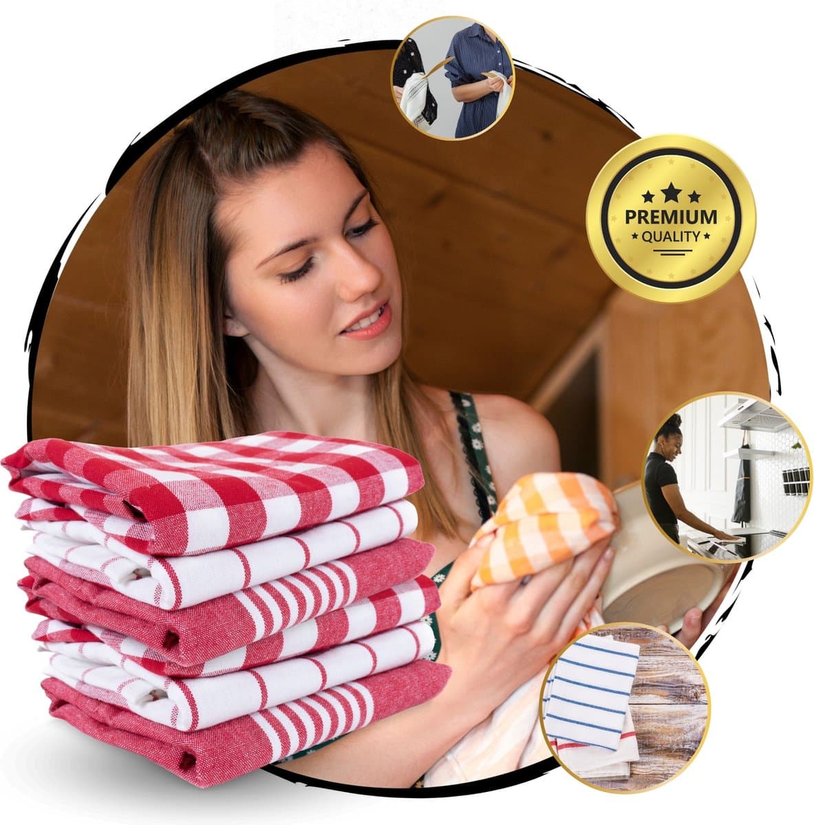 TronicXL 50 stuks Keukendoeken 45x70 cm - Absorberende Theedoeken - 70% Katoen - Droogdoeken – Wasmachine & Drogerbestendig