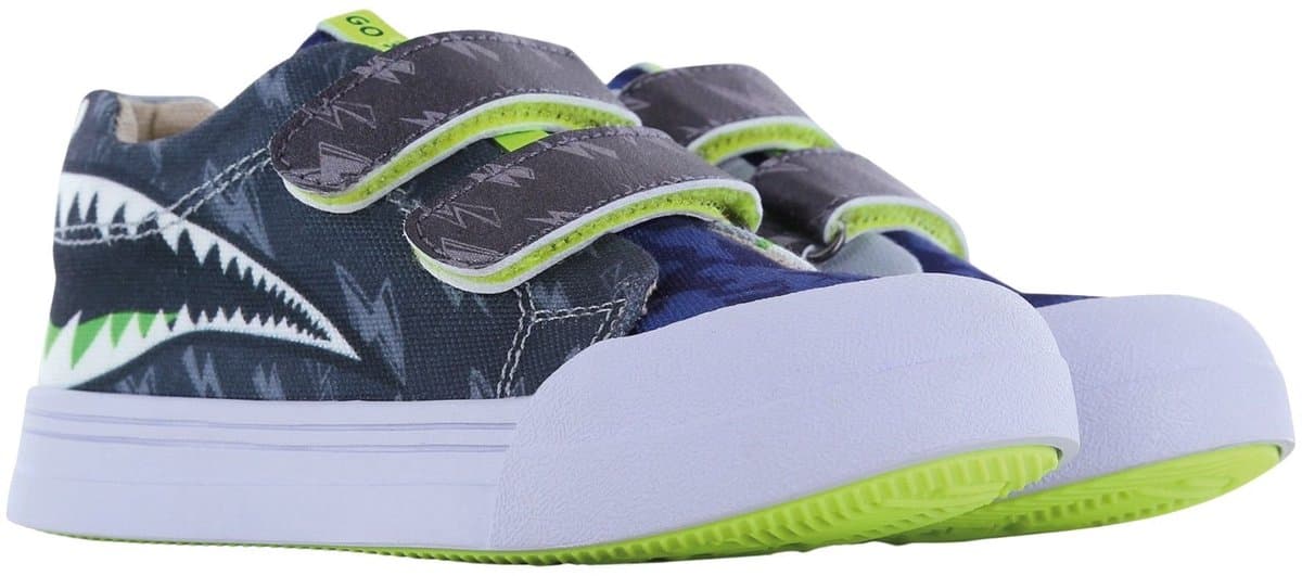 Go Banana's Sneaker Klittenband – Shark - Sneakers Kinderen - Jongens - Green Blue - Canvas - Maat 23