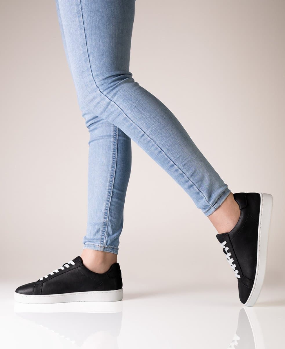 Suny Anna Kern 7010 - Zwarte Nappa Leren Sneakers voor dames met volledige zool - Drie spinpoints voor betere draaibewegingen - Salsa - Bachata - Latin - Dansen Binnen en Buiten - SUNY - zwart - 38 2/3