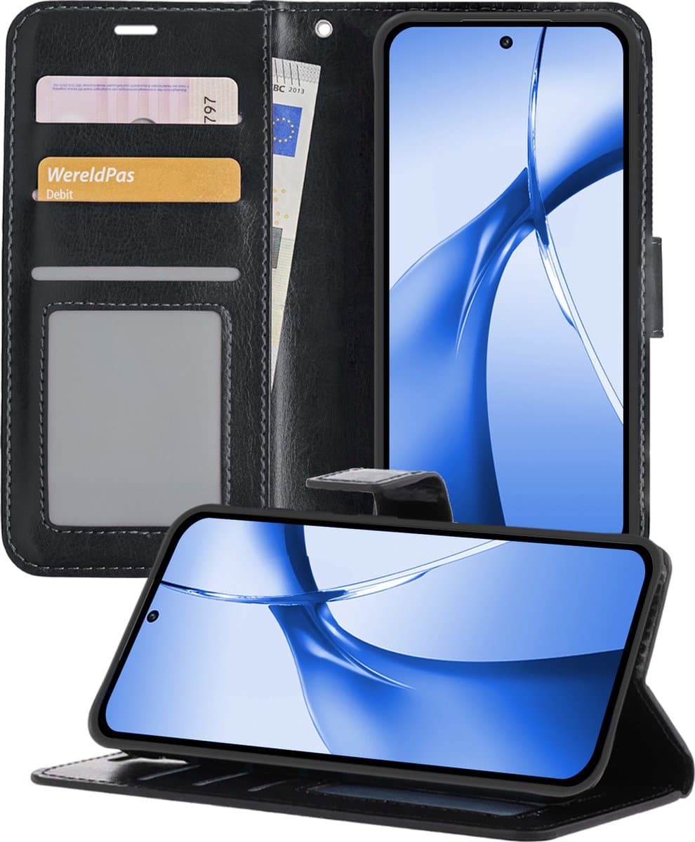 Hoesje - Geschikt voor OnePlus Nord CE4 - Luxe Bookcase - Walletcase Hoes - Portemonnee - Cover - Telefoonhoes - Zwart