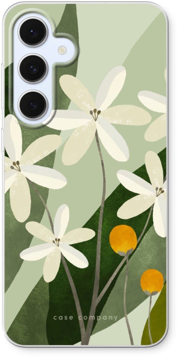 Case Company® - Hoesje geschikt voor Samsung Galaxy S24 FE hoesje - Ivory bloom - Soft Cover Telefoonhoesje - Bescherming aan alle Kanten en Schermrand
