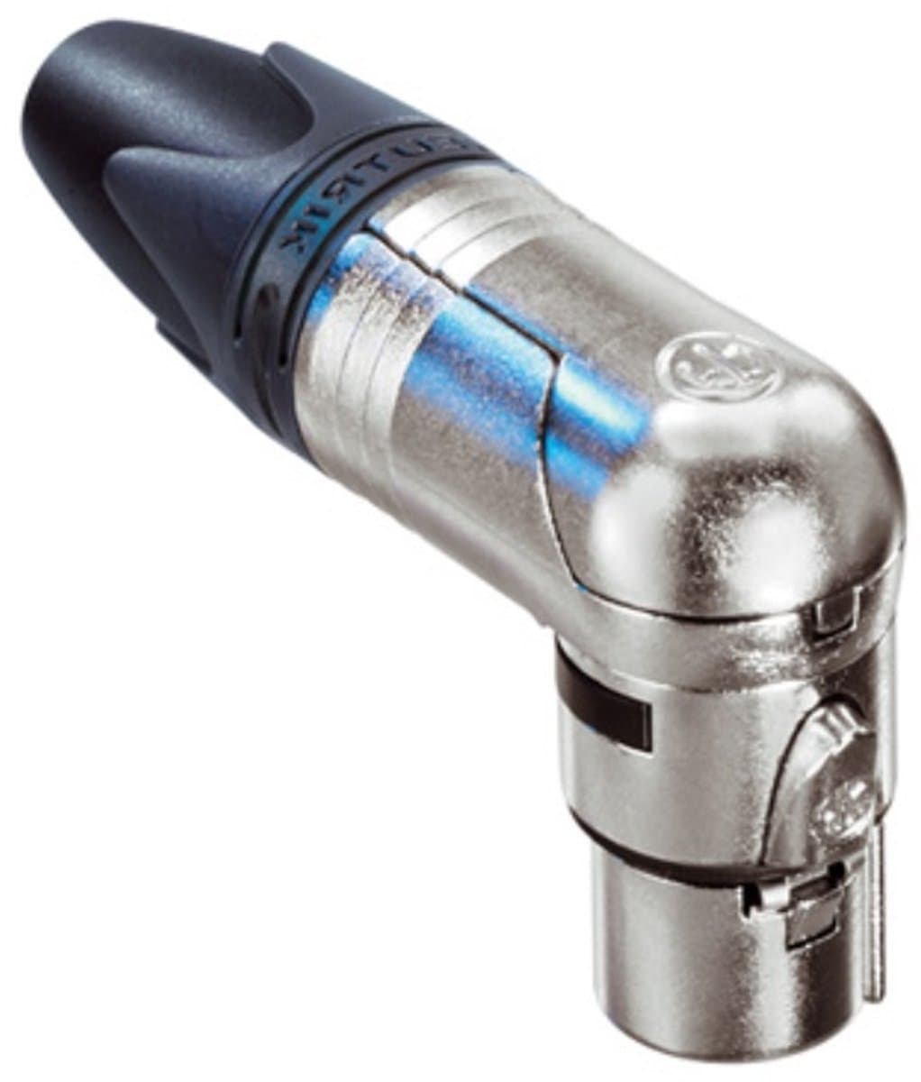 Neutrik NC4FRX XLR 4-pins (v) haakse connector / zwart/grijs