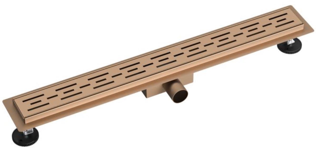 Aloni Rvs Douchegoot Compleet 80cm Geborsteld Koper