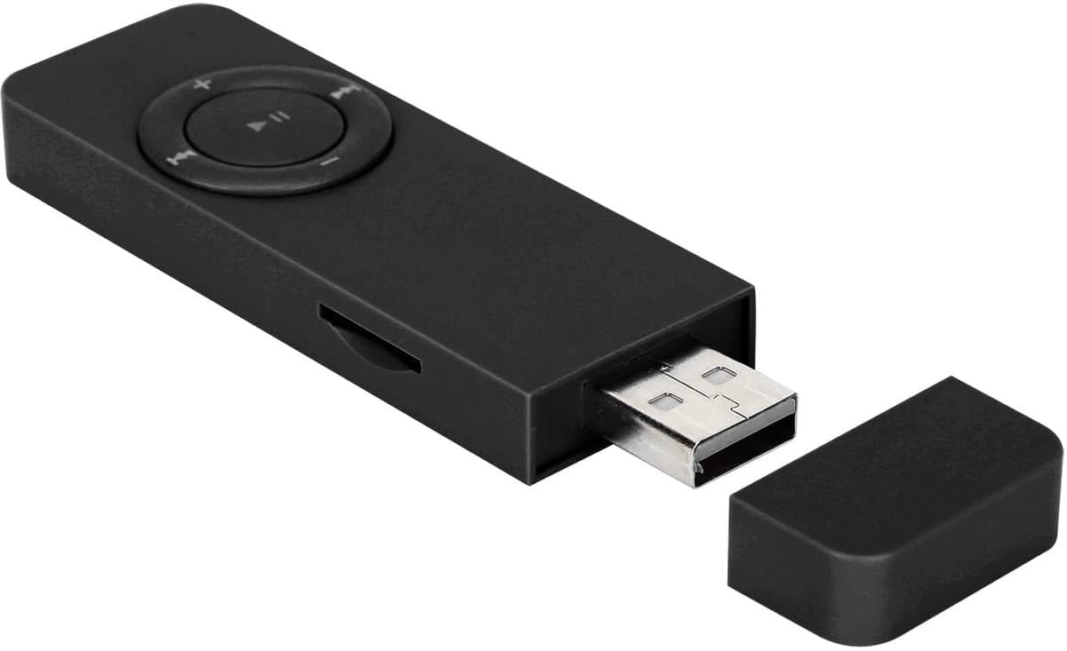 ONF3 - Muziekspeler - MP3-USB-stick - Draagbaar - Zwart - Koptelefoon - Uitbreidbaar tot 32 GB - Geschikt voor muziekliefhebbers - Compact formaat