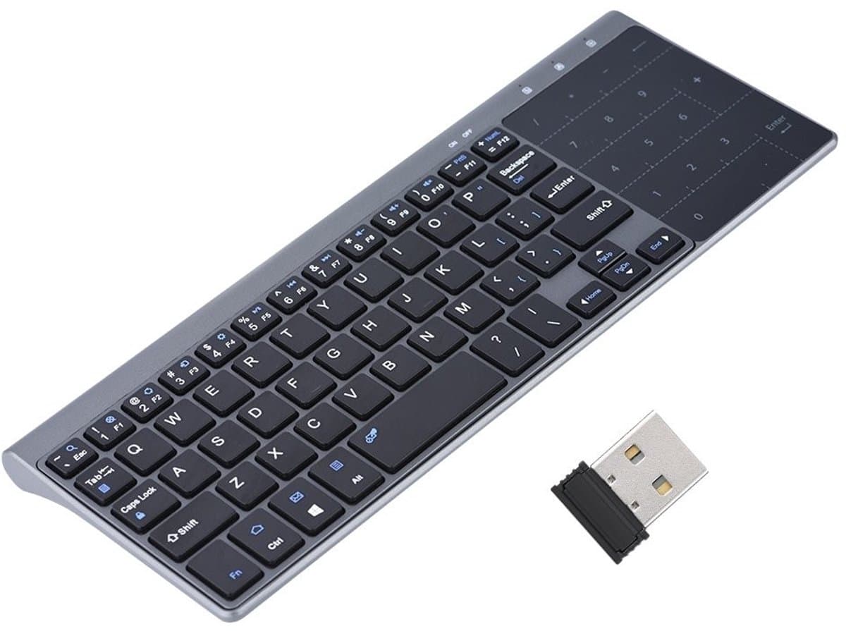 aladdien - Draadloos Toetsenbord - Touchpad - Ultra Dun Ontwerp - Zwart - Multimedia Toetsenbord - Geschikt voor PC en Notebook - Modern