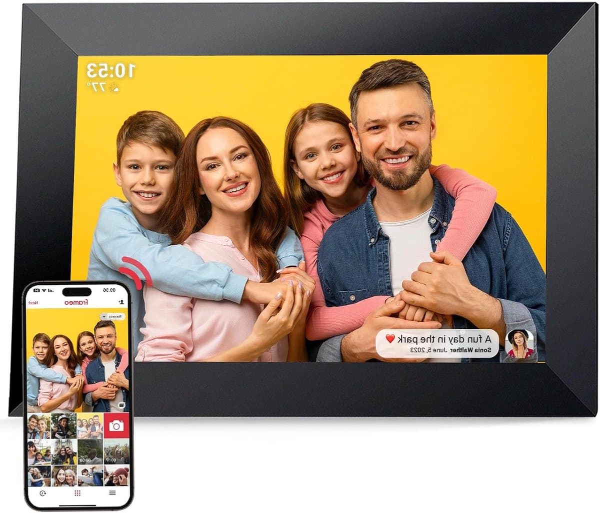 Frameo Digital Photo Frame WiFi 10.1 inch VESWWE Electronic Photo Frame 1280 x 800 IPS Touch Screen 32GB Storage Automatic Rotation Instantly Share Photos and Videos via the Frameo-App