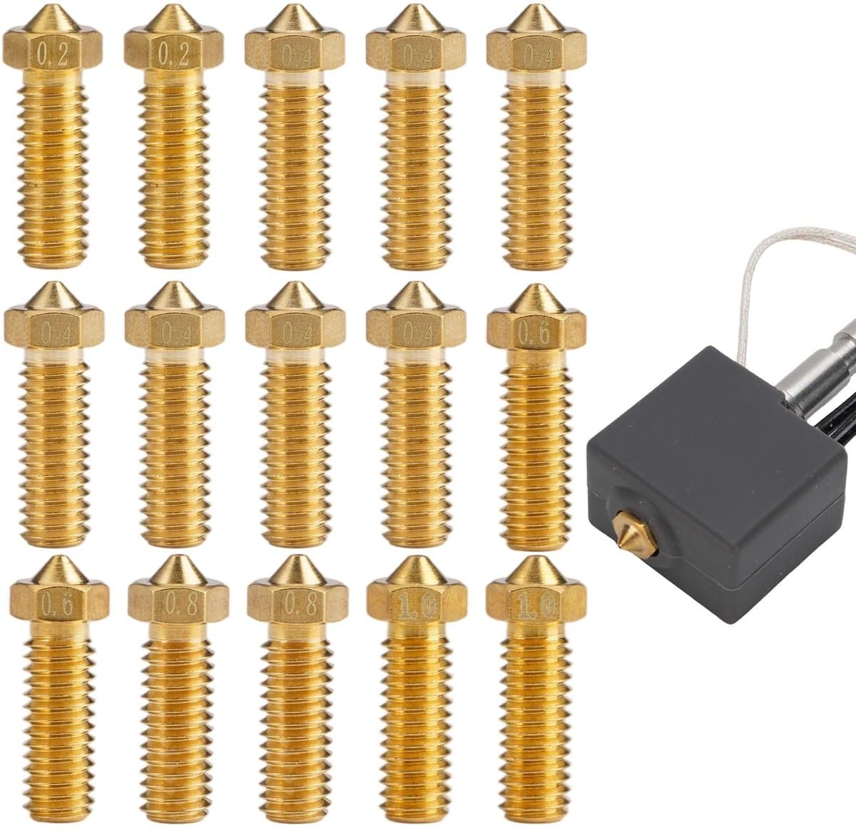 Dailygoods - 15 Stuks Messing Nozzle Mondstukkenset voor 3D-printers