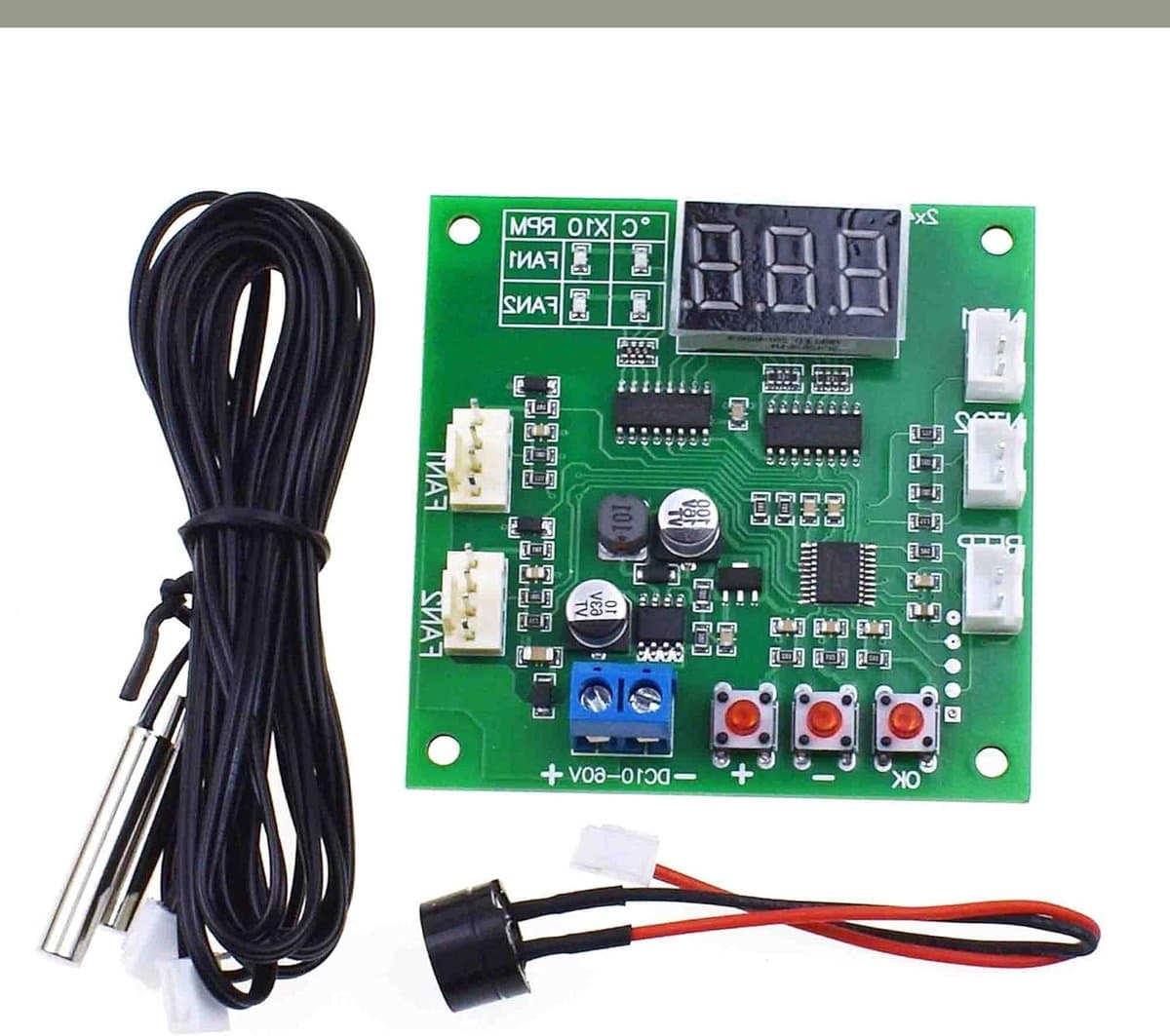 DC 12 V 24 48 2 Kanaals PWM 4-Draad Ventilator Temperatuur Controller Snelheid Display Module voor PC Ventilator/Alarm
