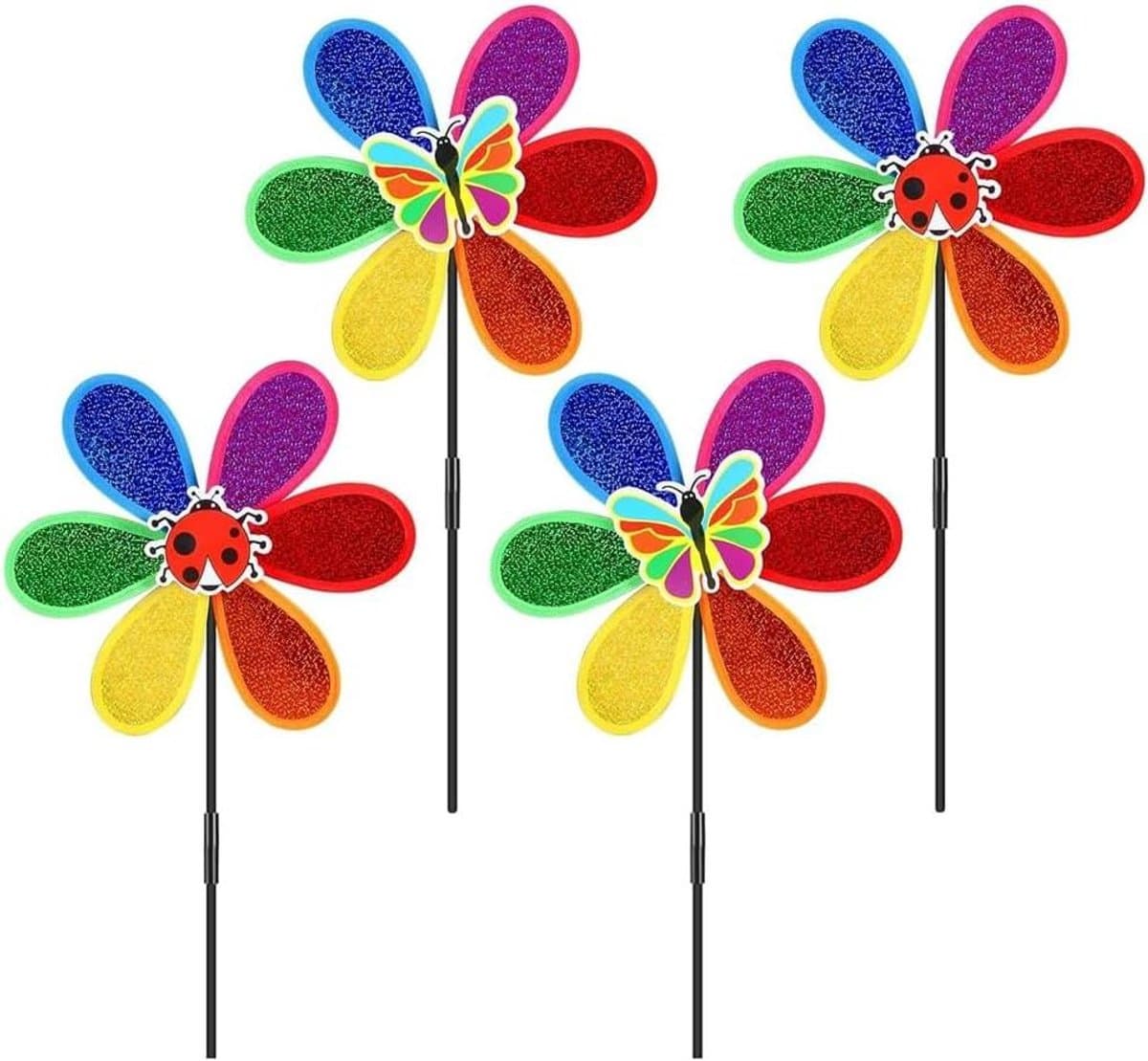 Tuin Vuurraderen - Windmolens Decoratie - Tuin Versieren - Verbeterd Ontwerp - 4 Stuks - Kleurrijk