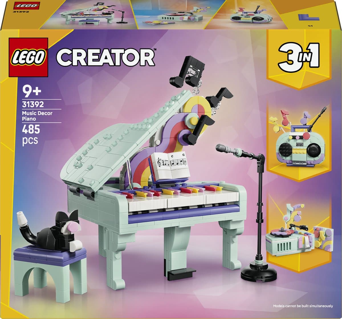 LEGO® Creator 3-in-1 Muziekdecoratie: Piano met kat 31392