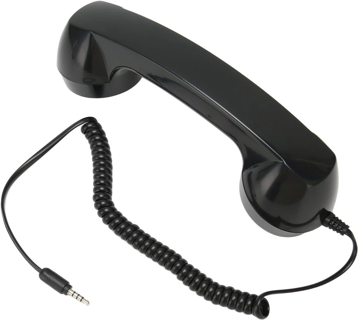 Dailygoody - Retro Mobiele Telefoonhoorn - Vintage Telefoonhandset - Comfortabel Bellen - Zwart - Bedrade Headset - Stralingsreductie - Geschikt voor
