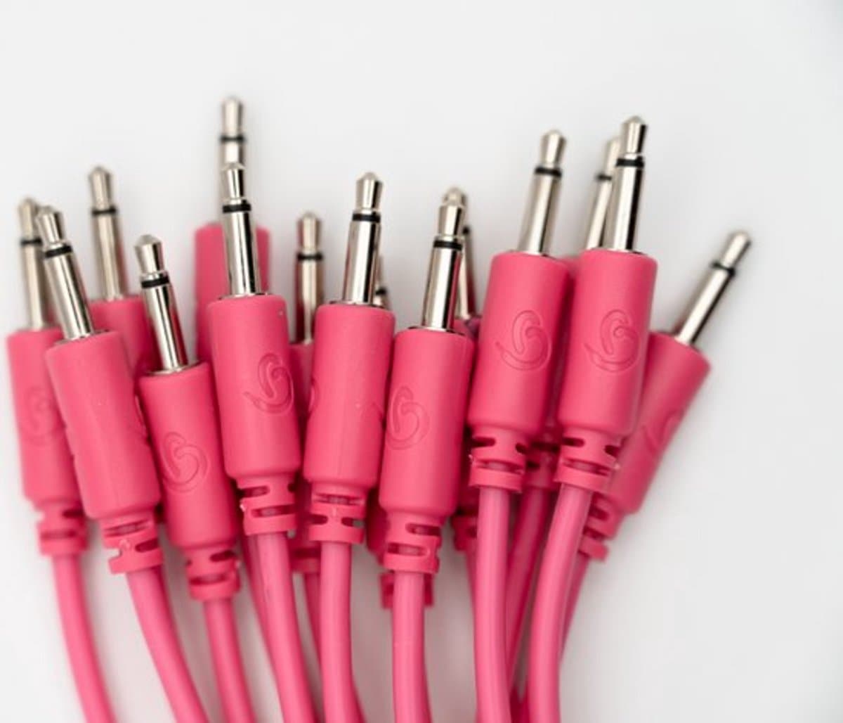 Bowl Modular - 5 patchkabels voor eurorack - recht - 45 cm - roze
