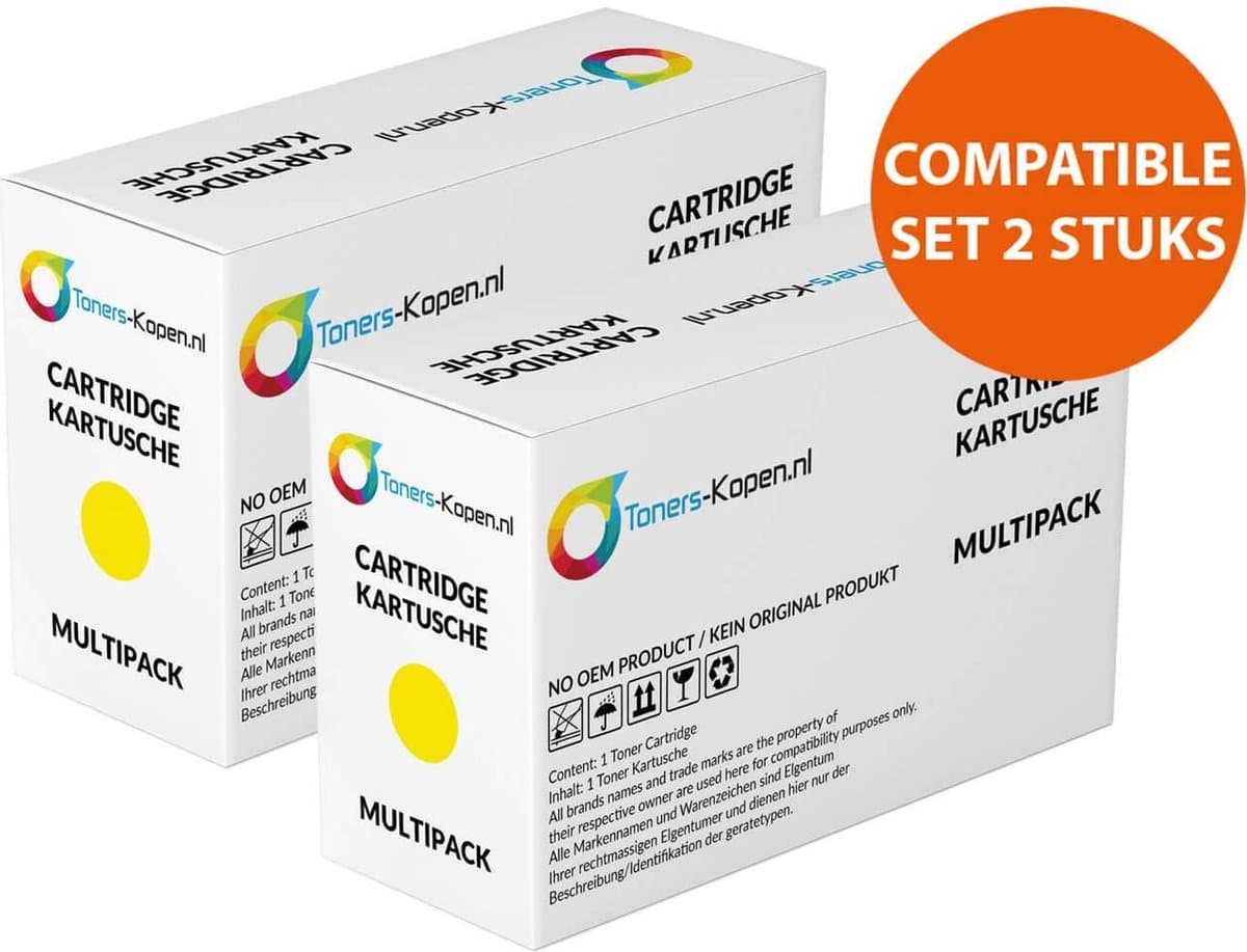 HP 412X CF412X Set 2-pack Geel 10000pag - Huismerk Toner - Color LaserJet Pro M377dw M452 M452dn M452dw M452nw M477 - toner HP Color LaserJet Pro M377dw M452dn - CF412X compatible CF412X alternatief