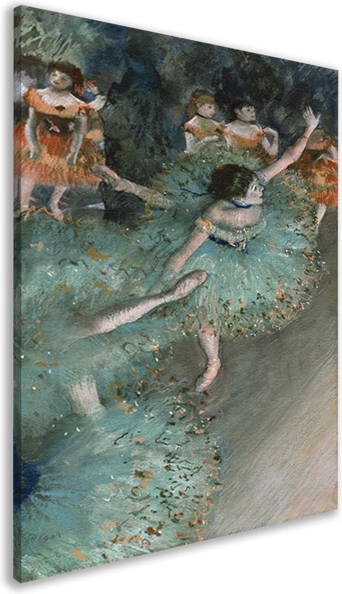 Dansende ballerinas - Edgar Degas portret - Dansers schilderij - Canvas schilderij Kunst - Landelijke schilderijen - Schilderijen canvas - Wanddecoratie woonkamer canvas 75x100 cm