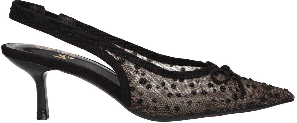 La Strada Slingback Met Glitter Zwart Mesh - Damesschoenen - Maat - 39