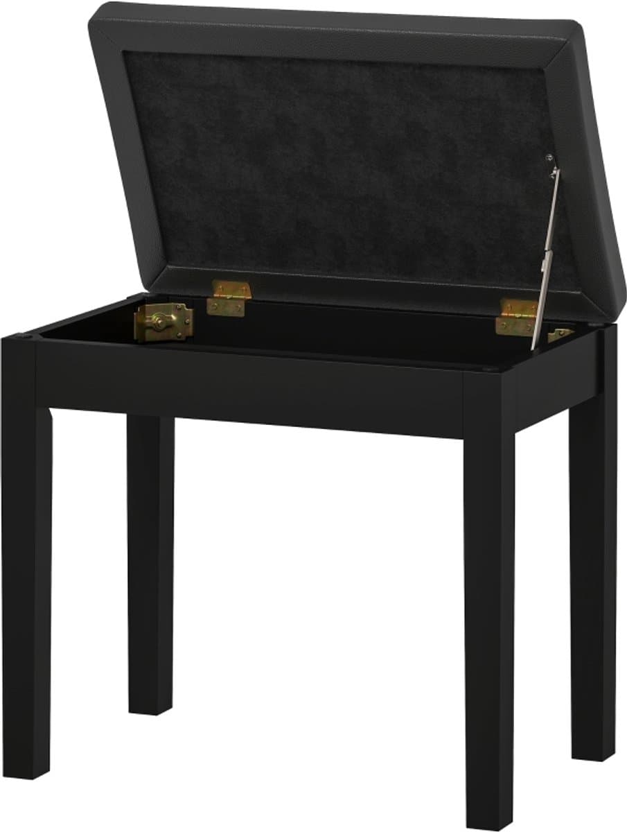 REDOM - Pianobank Met Opbergruimte - Knopenpatroon - Klassiek - Houten Poten - Zwart - 55 X 34 X 50 Cm