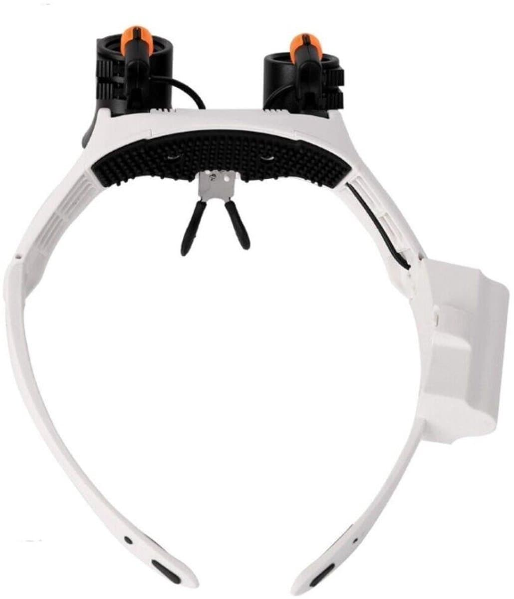 Juweliersloep - Vergrootkoptelefoon - LED-verlichting en verwisselbare lenzen - 1 stuk - Wit