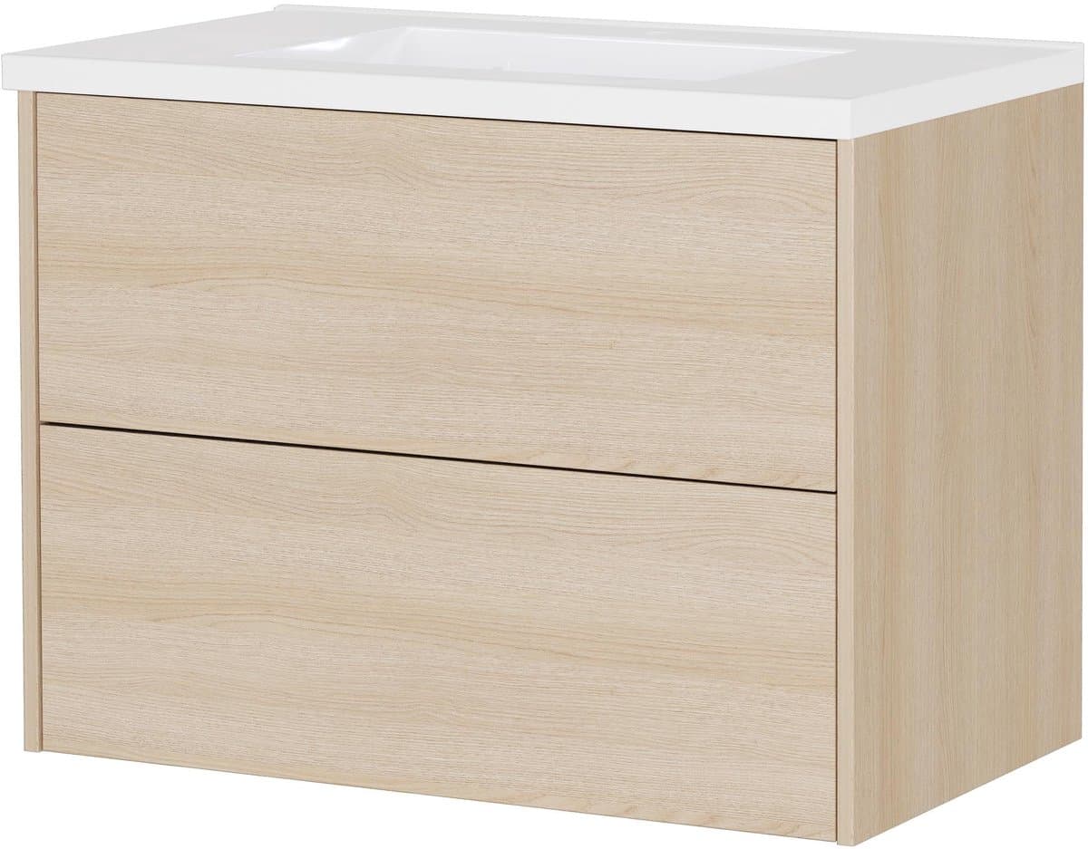 Wastafelkast Rain Eiken - Breedte 81 cm - Hoogte 61 cm - Diepte 46 cm