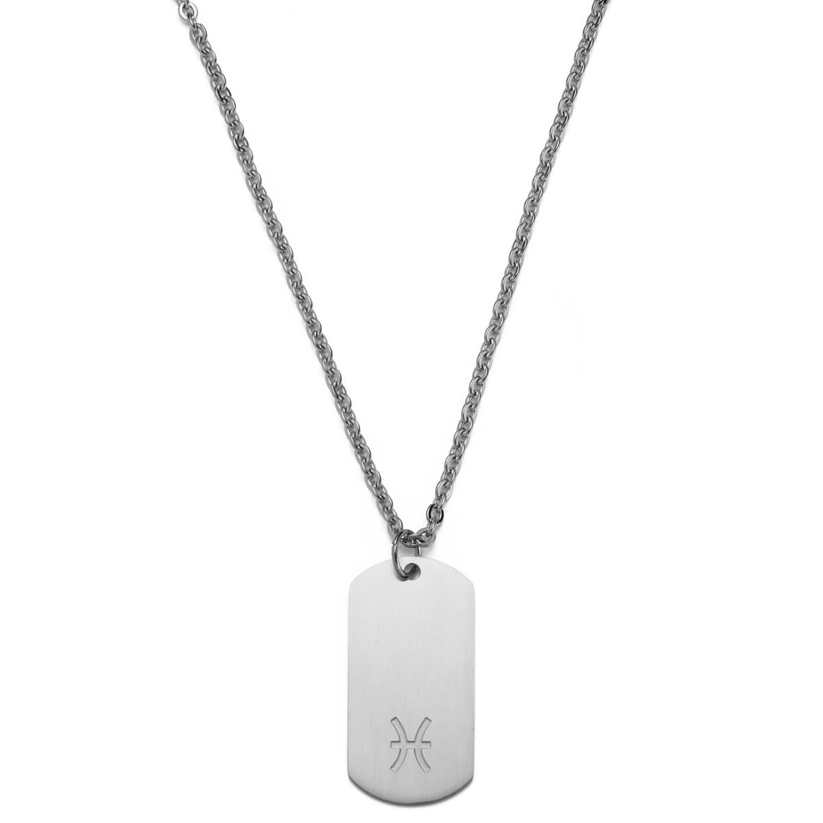 Zilverkleurige Stalen Ketting met Sterrenbeeld Vissen