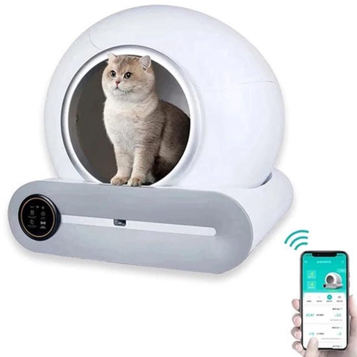 Slimme Kattenbak - Zelfreinigende Kattenbak - Automatische Kattenbak - 65L - Kattenbak - Extra Grote - Geurcontrole - voor Katten - met App