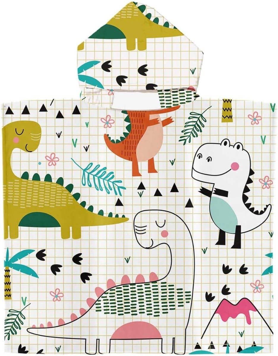 Kinderen Bad Poncho met Capuchon, Microvezel Handdoek, 65 x 75 cm, Ideaal voor Strand en Zwemmen, Comfortabele Badcape voor Jongens en Meisjes