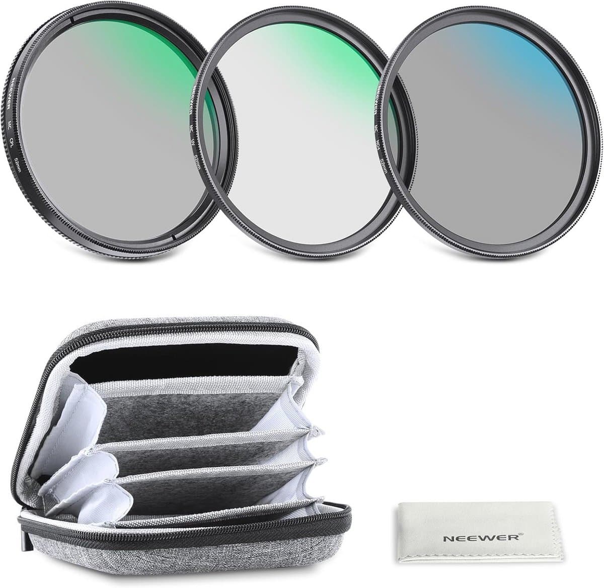 52 mm UV/CPL/ND Lensfilterset voor Camera met Harde Schaal en Meervoudig Gecoat Optisch Glas