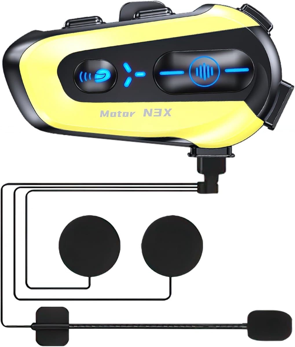 Motorhelm Headset - Communicatie Systeem - Veilig Onderweg - Ruisonderdrukking - 300m Intercom - Zwart