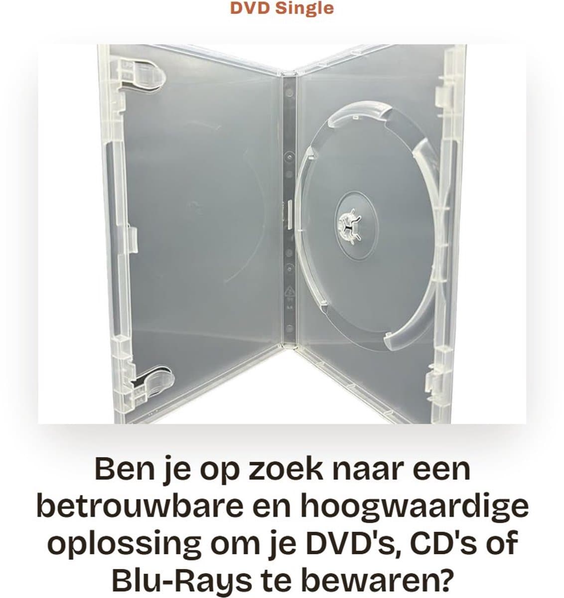 Dailygoods- DVD Case 100 x 14mm - Transparante DVD Hoes - Opbergmap voor 1 Disc - Inlay voor Sleeve - Hoge Kwaliteit - Geschikt voor CD/DVD/Blu-Ray