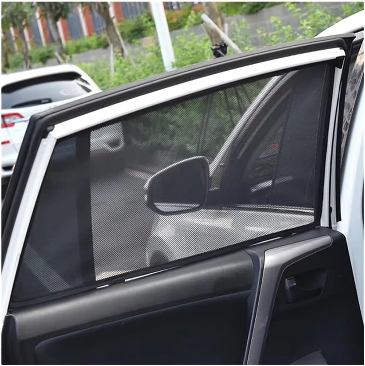 Autoruit Zonnescherm - Mesh Gordijn - Auto Koel Houden - Magnetische Bevestiging - 2 Stuks Voor - Zwart
