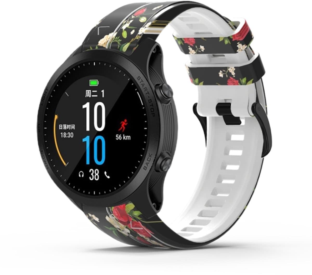 Voor Garmin Forerunner 965 / 955 / 945 / 935 Printing Quick Release siliconen horlogeband (roze)