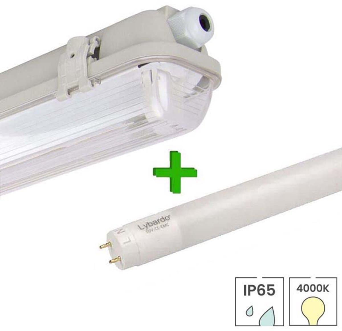 Lybardo - TL Lamp 60cm - IP65 Armatuur incl. LED Buis - 9W - 4000K Neutraal Wit Licht - 840