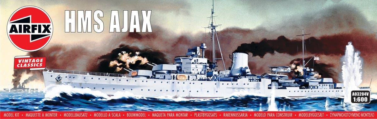 Airfix Modelbouwpakket Militaire voertuigen - 03204V HMS Ajax - Light cruiser Leander-class - Vintage Classics Plastic - 1:600 - Modelbouw