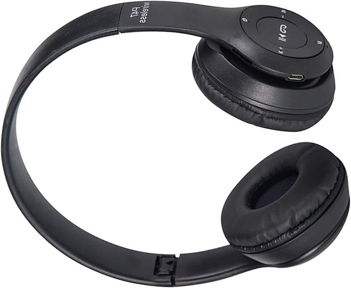 Opvouwbare Draadloze Headset - Draadloze Over-ear-koptelefoon - Bluetooth Stereo - Gamen Zwart .