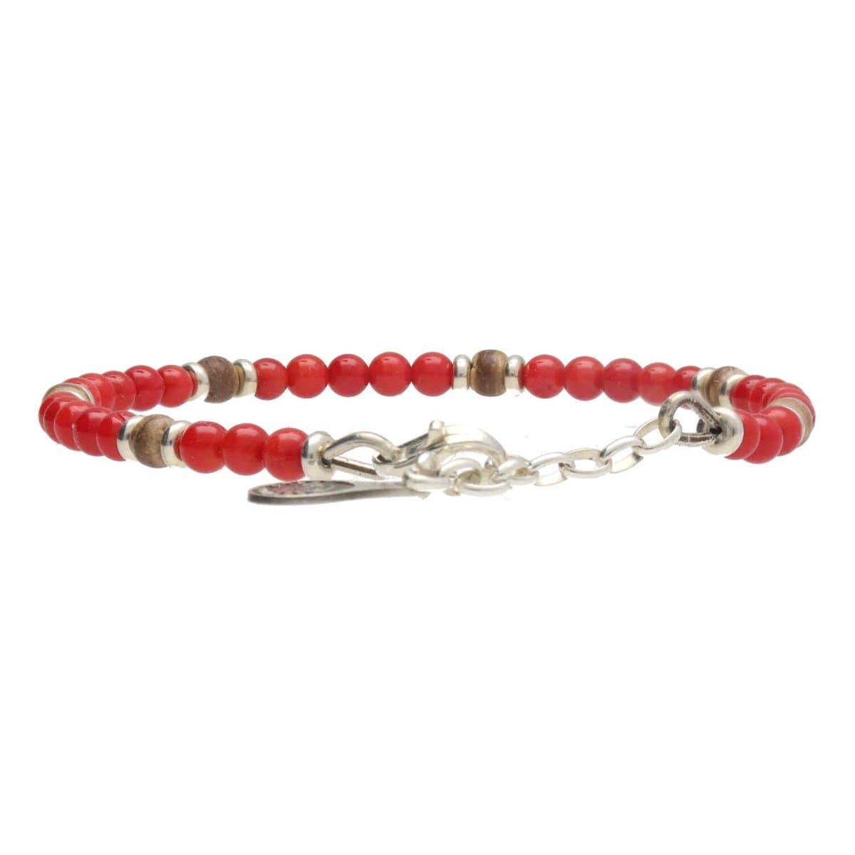 Bela Donaco - Armband Classic B4 – Rode Parelmoer – Sterling Zilver
