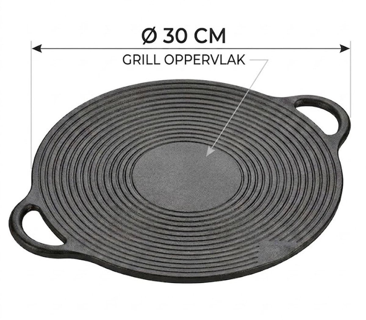 Koreaanse BBQ-grillpan-12 inch 30cm gietijzeren bakpan-anti aanbakplaat-voor inductie-gas-elektrische kookplaat-binnen/buiten