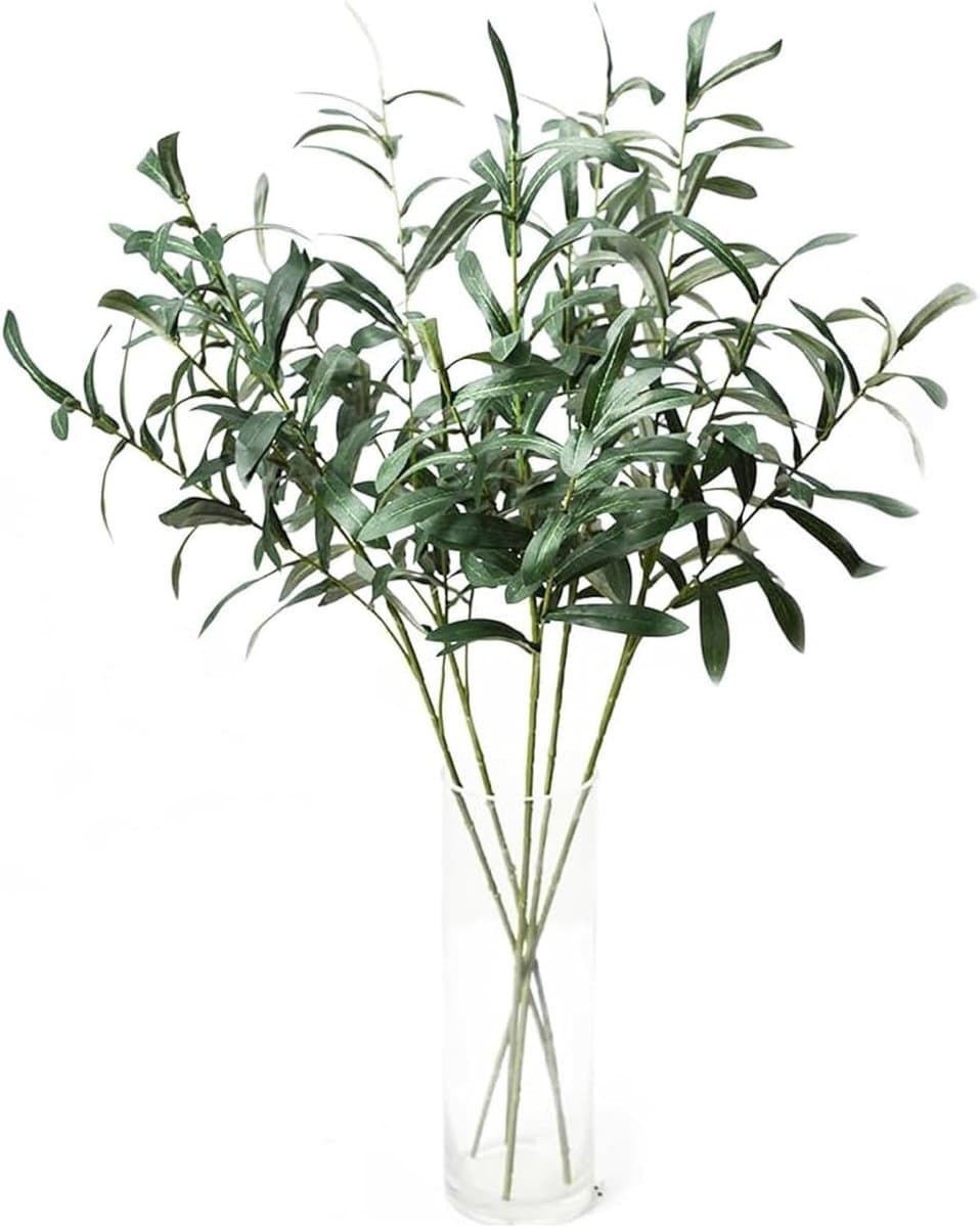 Kunst Olijftakken - Nep Takken - Decoratie Huis - Levensechte Uitstraling - 5 Stuks 92 cm - Groen