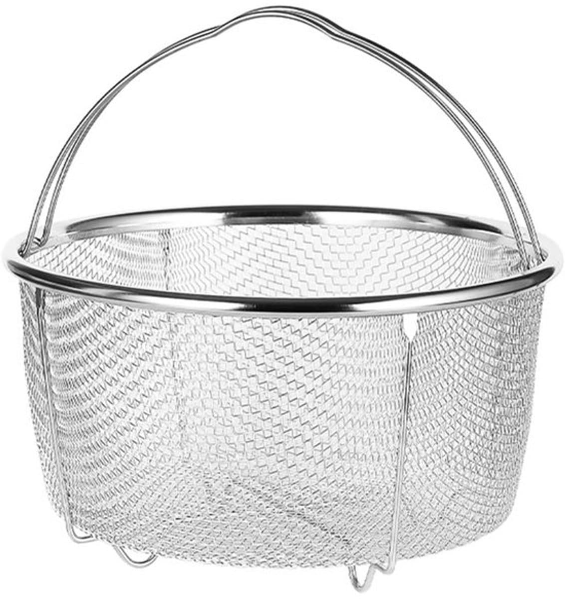 Stoommand stevig - Stoommandje RVS - Stoominzetstuk Ø 20 cm - Handgreep - Drainage functie - Mesh design