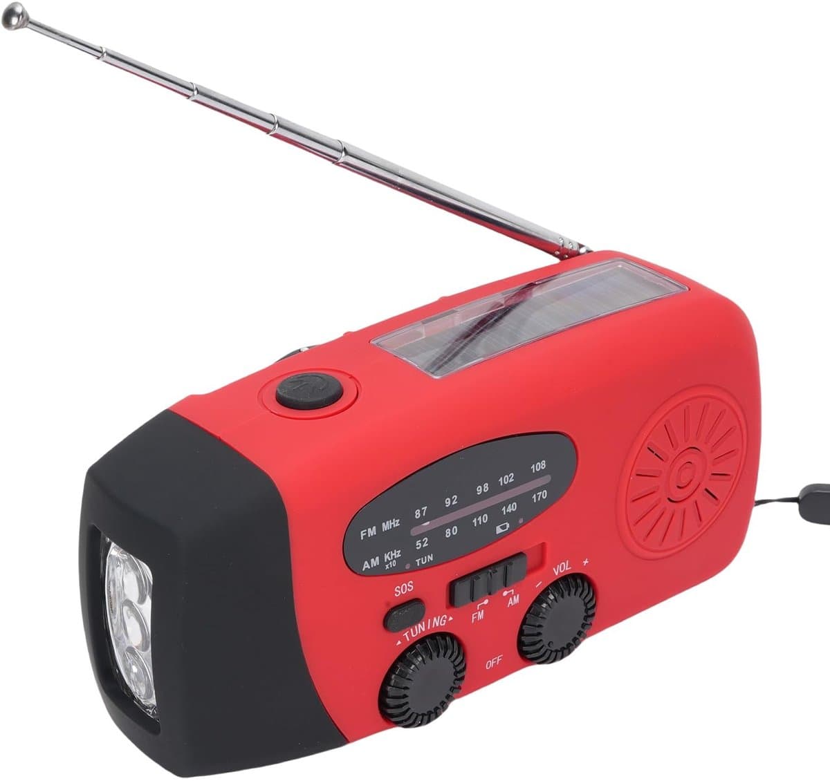 Dailygoods - Nood Solar Radio met Zaklamp - 2000mAh Powerbank