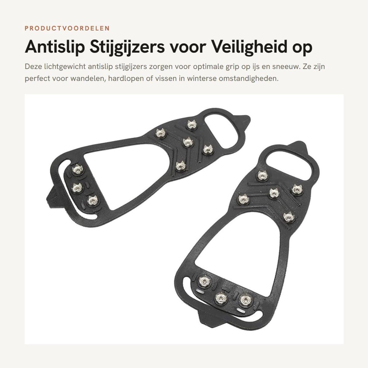 Dailygoods- Stijgijzers Antislip - Lichtgewicht - Opvouwbaar - Voor Bergschoenen/Wandelschoenen - Rubbermateriaal - Uitstekende Tractie - Ijsgrepen