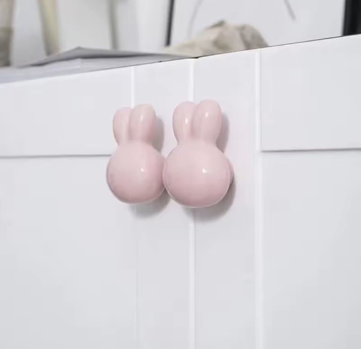 KimDo - Deurknop BabyKamer Commode Konijn - Roze 2 Stuks - Deurknop - Kastknop - Lade knoppen - Meubelgreep - Handvaten - Kast - Lade - Babykamer