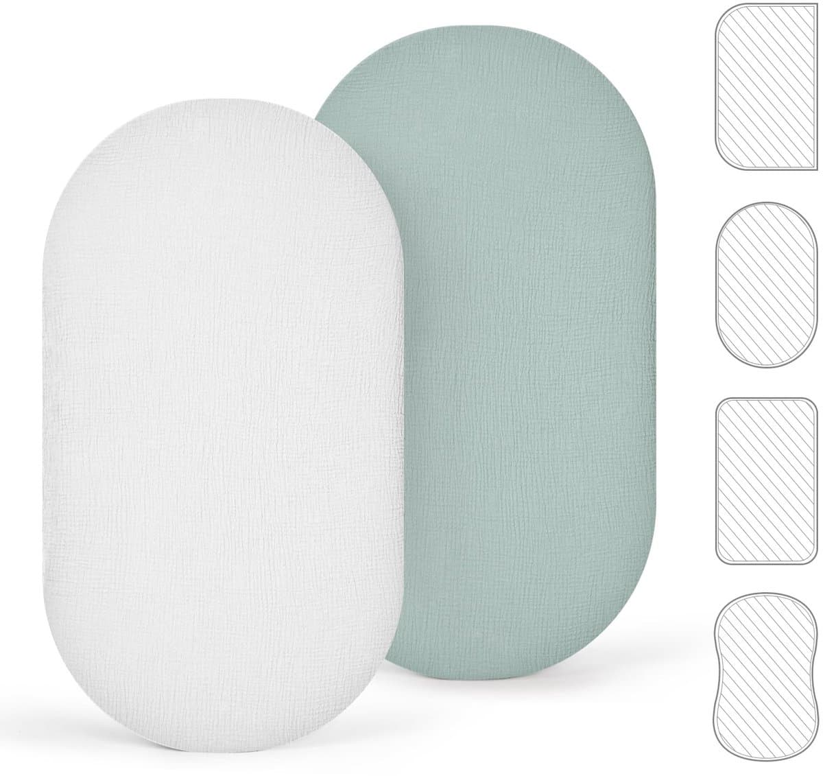 Omgoods - Set van 2 Musselin Aankleedkussens voor Wieg 90x40 cm