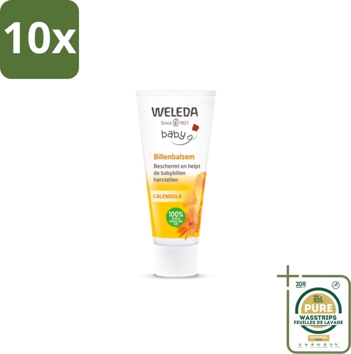 10 x WELEDA - Billenbalsem - Baby Calendula - 30 ml - Grootverpakking - Baby Billenbalsem - Luieruitslag - Gevoelige Huid - Natuurlijke Verzorging - Calendula