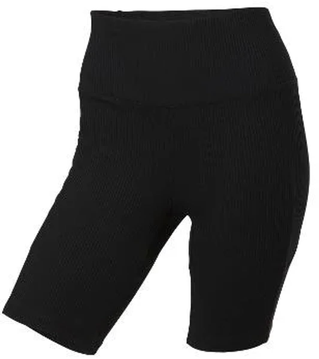 Crivit Korte Dames Sportlegging / Zwart / Geribbeld / Maat M 40/42 /Met telefoonzakje