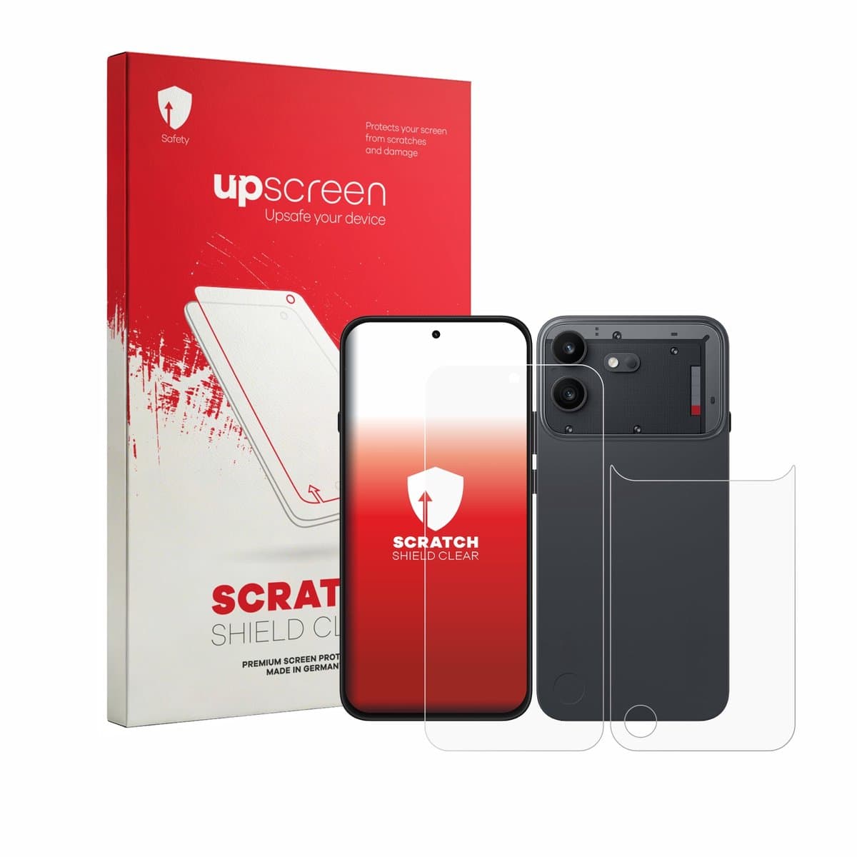 upscreen - Screenprotector voor Nothing Phone (4b) (Voor+Achter) - Folie Beschermfolie transparant
