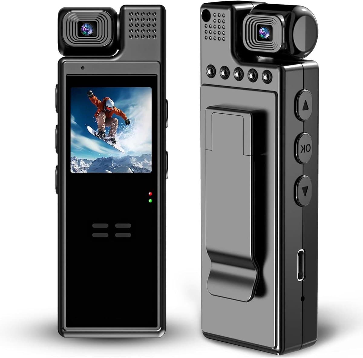 Mini Body Camera - Draagbare Recorder - Activiteiten Vastleggen - 180° Roterende Lens - 1080P HD - Zwart