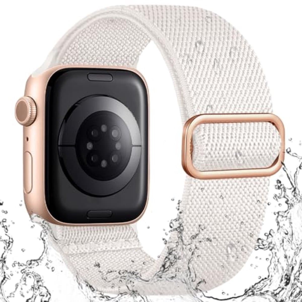 PromoHome Sportband compatibel met Apple Watch armband 45 mm 46 mm 44 mm 49 mm 42 mm dames heren vuilafstotend nylon elastische lus voor iWatch Series 10 9 8 7 6 5 4 3 SE Ultra 2 1, poolster