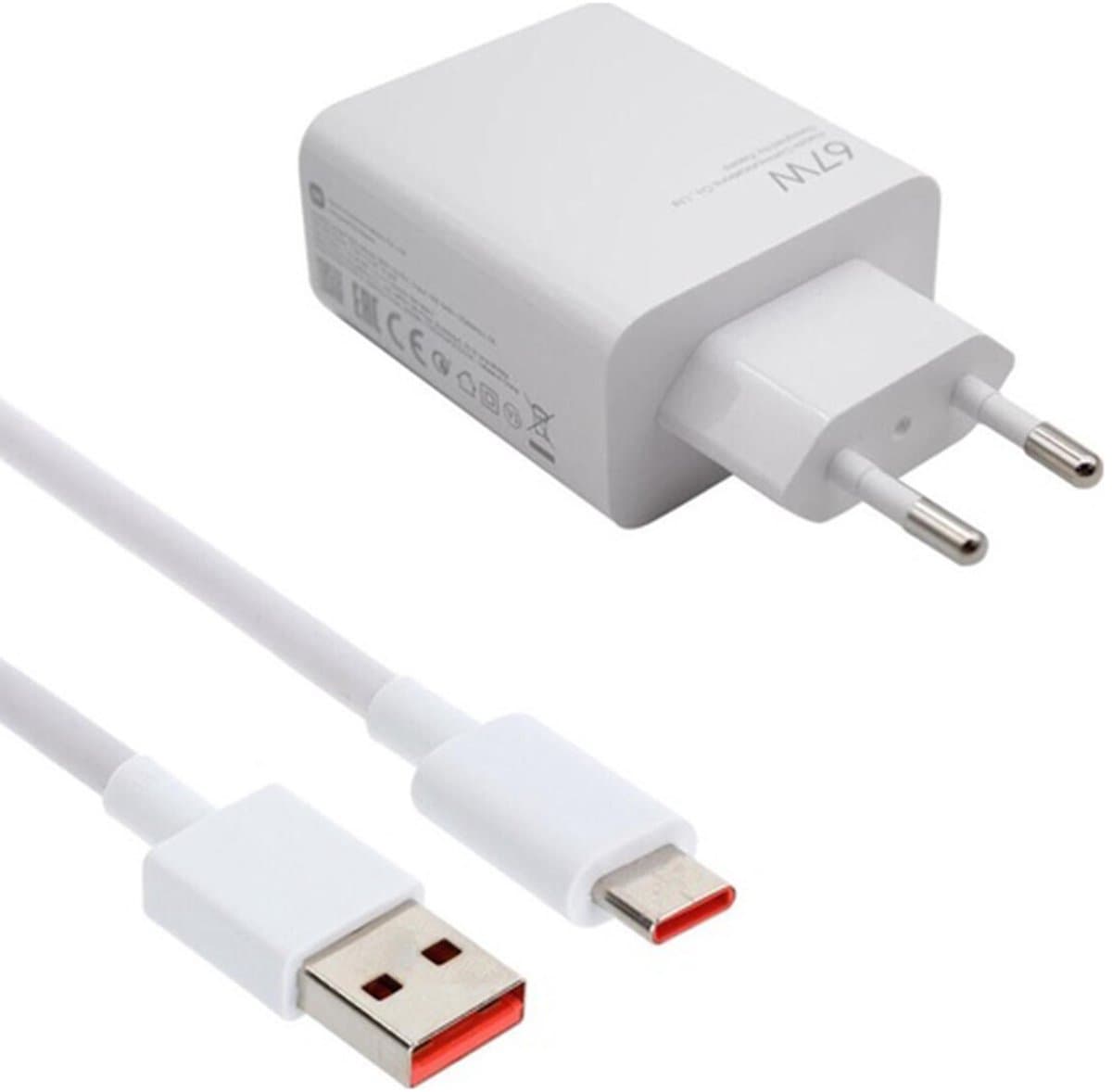 Xiaomi Hypercharge Power Delivery Oplader 67W + Usb A naar Usb C Kabel (1m) Wit