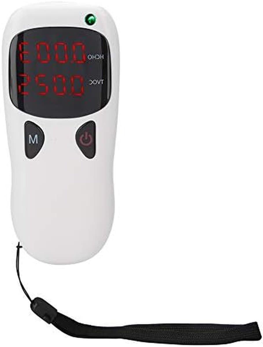 Luchtkwaliteitsmonitor - Luchtmeter Formaldehyde - Binnenlucht Testen - Draagbare TVOC Sensor - 143 x 65 cm - Wit